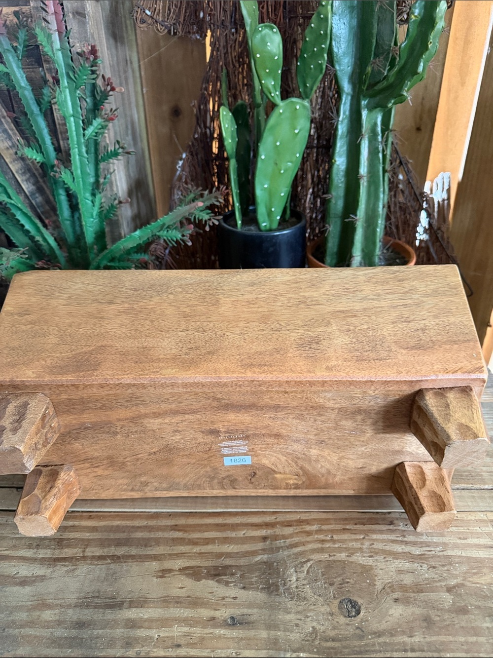 Pottery Barn Rustic Farmhouse Handmade Cheese and Wine Collection Wine Trough 🍷 - Picture 3 of 6